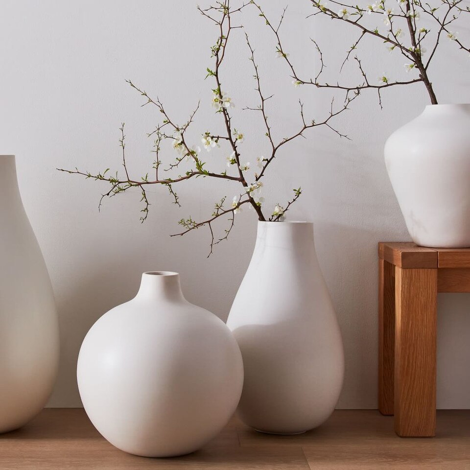 Oversized Pure White Ceramic Vases West Elm UK